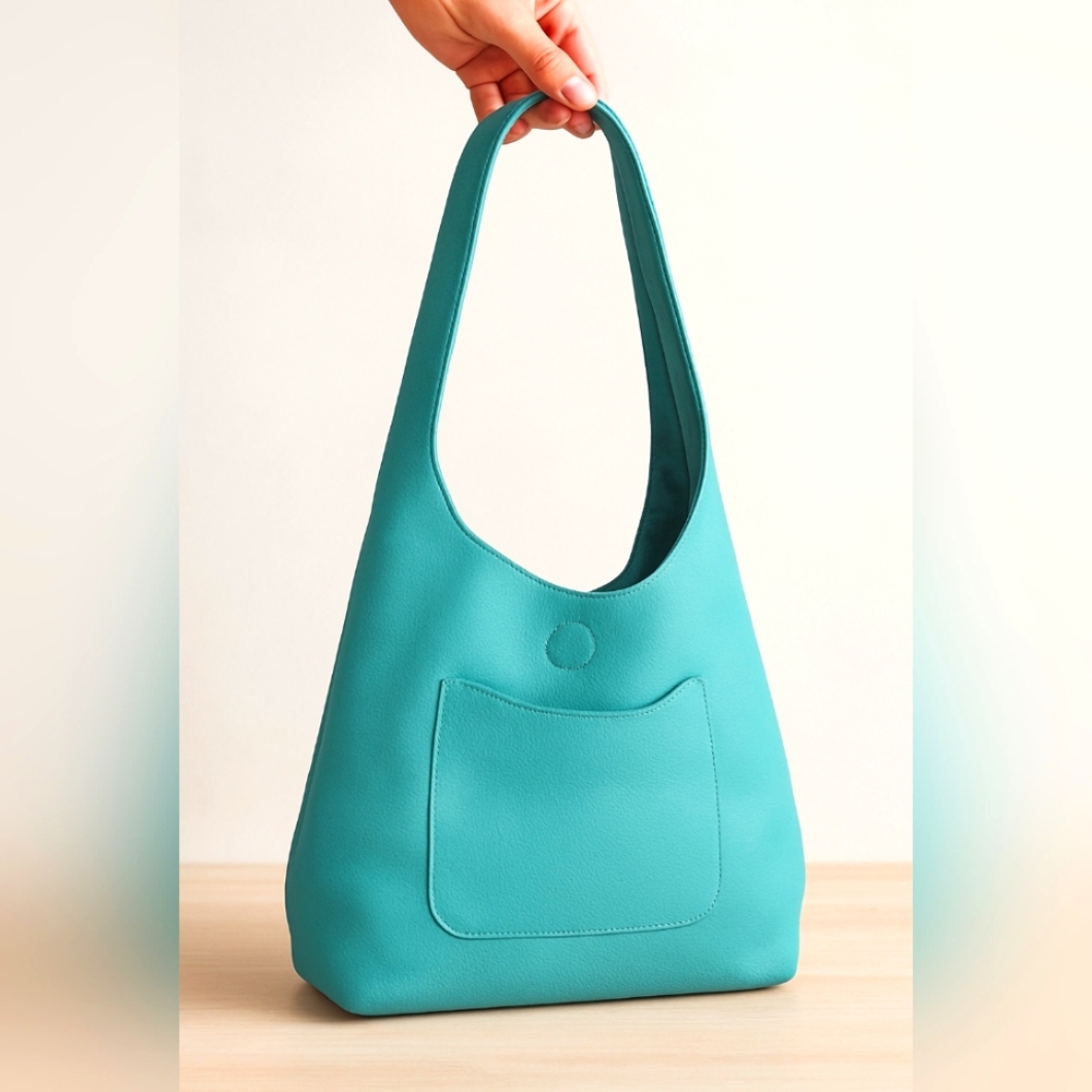 *Sold Locally *Faux Leather Turquoise Shoulder Bag